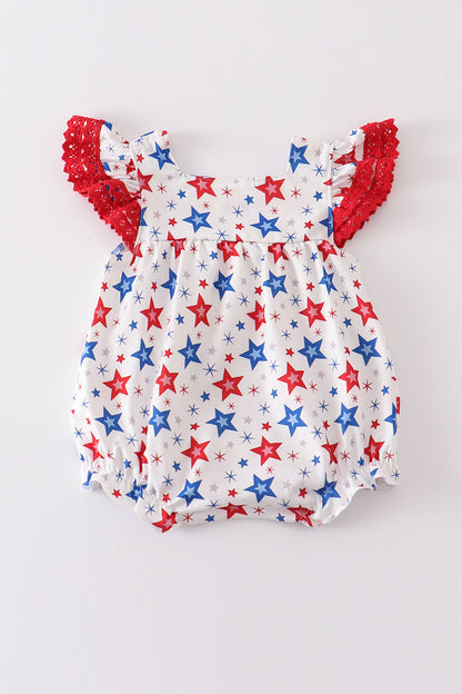 Red Patriotic Star Print Girl Bubble