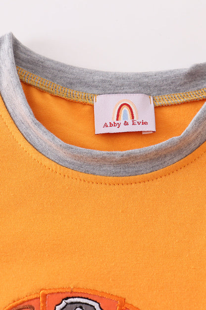 Orange Character Applique Shirt