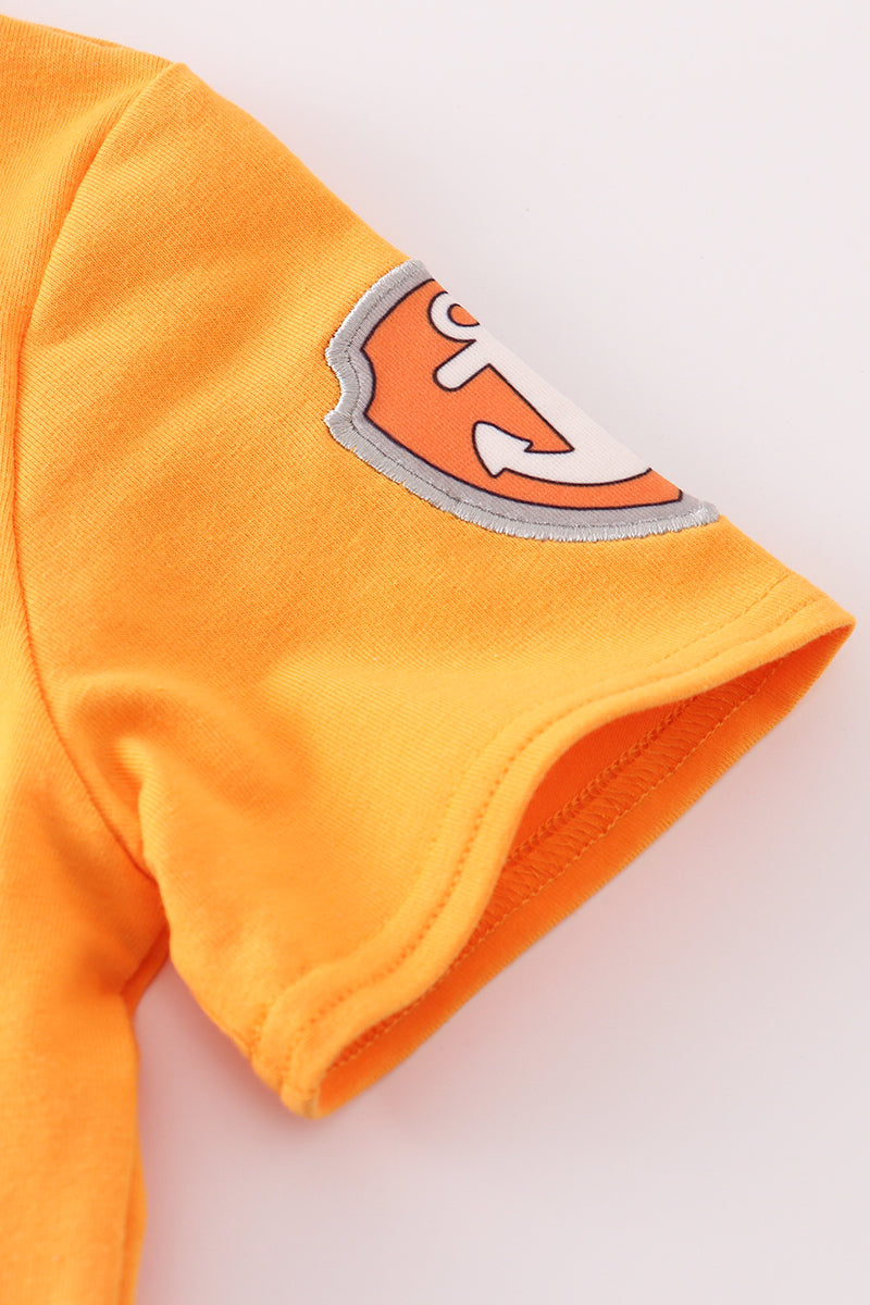 Orange Character Applique Shirt