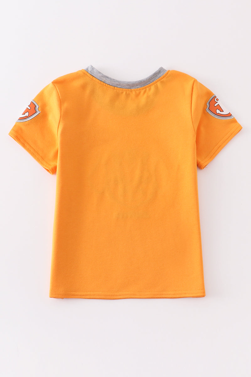 Orange Character Applique Shirt