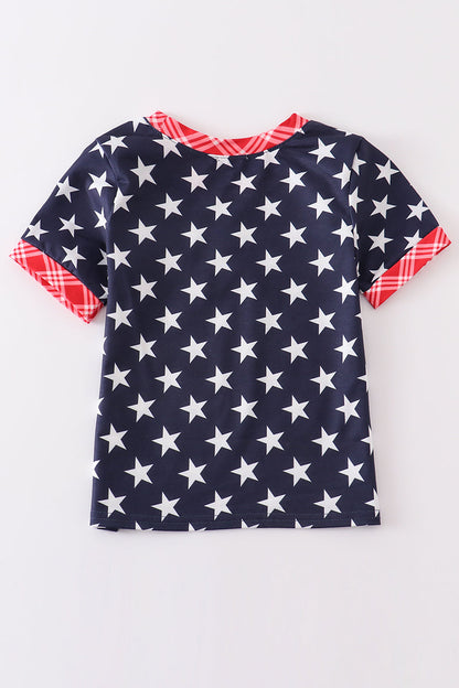 Patriotic Star Print Boy Shirts