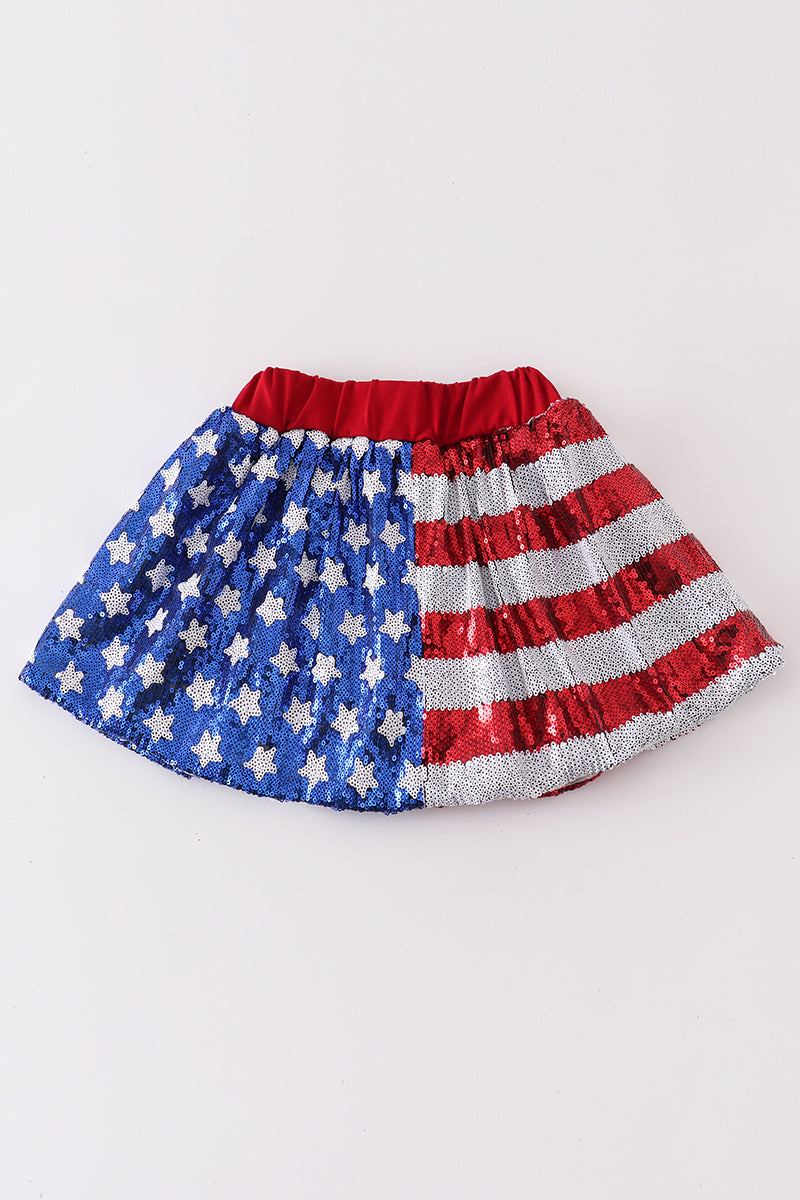 Patriotic Sequin Girl Skirt