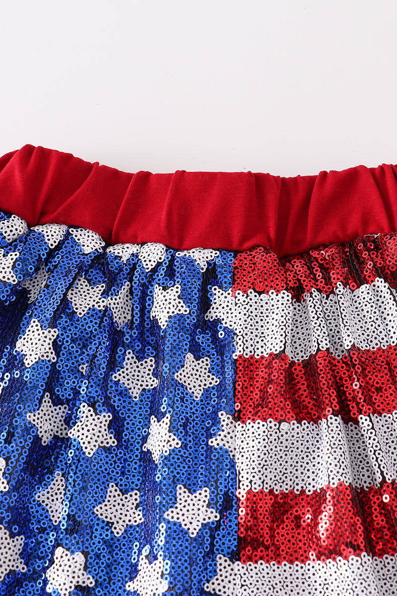 Patriotic Sequin Girl Skirt