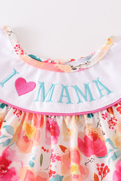 Floral Print I Love MAMA Girl Set