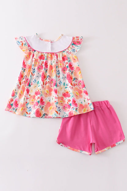 Floral Print I Love MAMA Girl Set