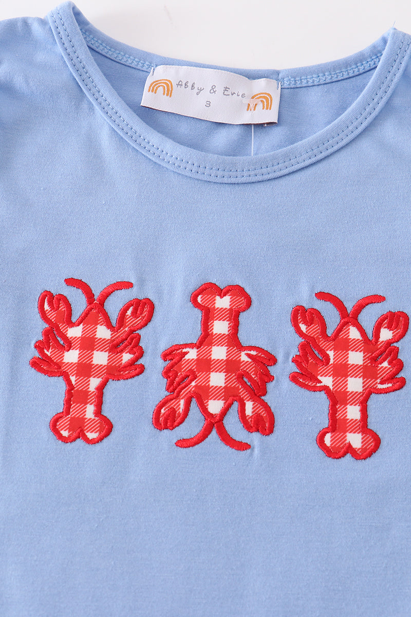 Red Plaid Lobster Girl Set