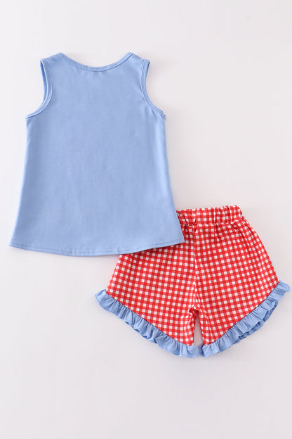 Red Plaid Lobster Girl Set