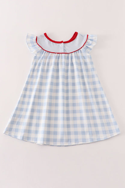 Blue Apple Plaid Dress