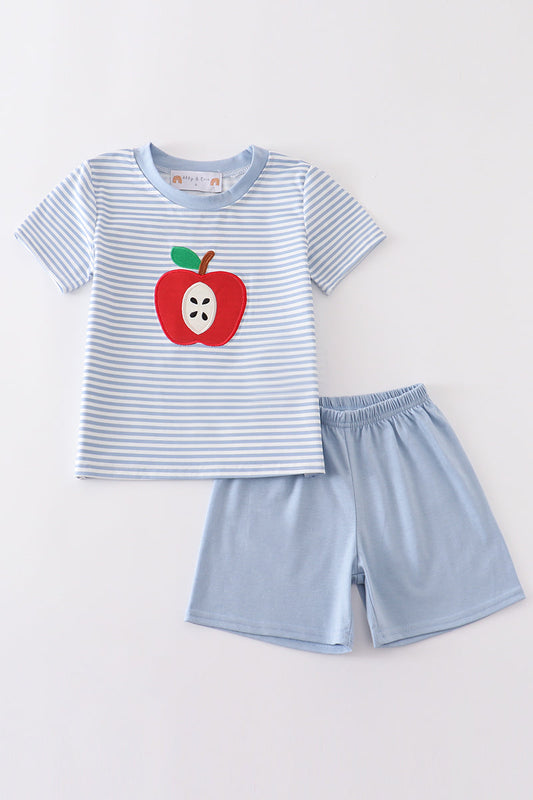 Blue Stripe Apple - Boy Set