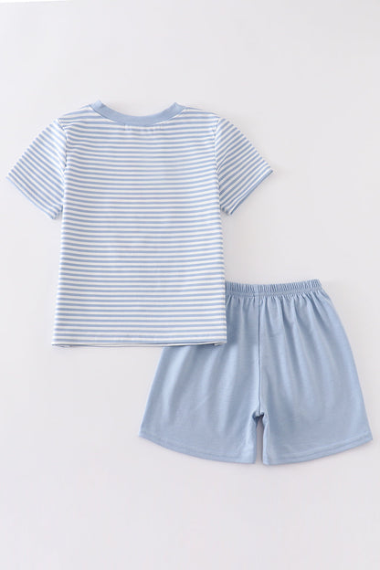 Blue Stripe Apple - Boy Set