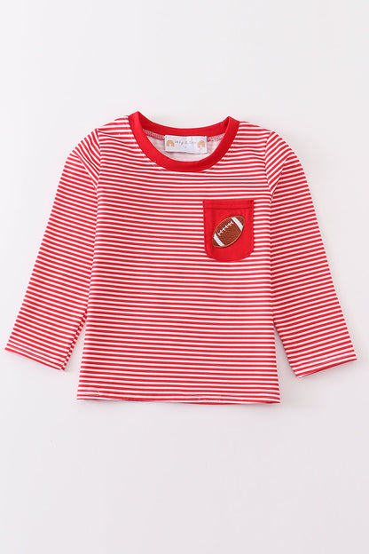 Maroon Stripe Football Top