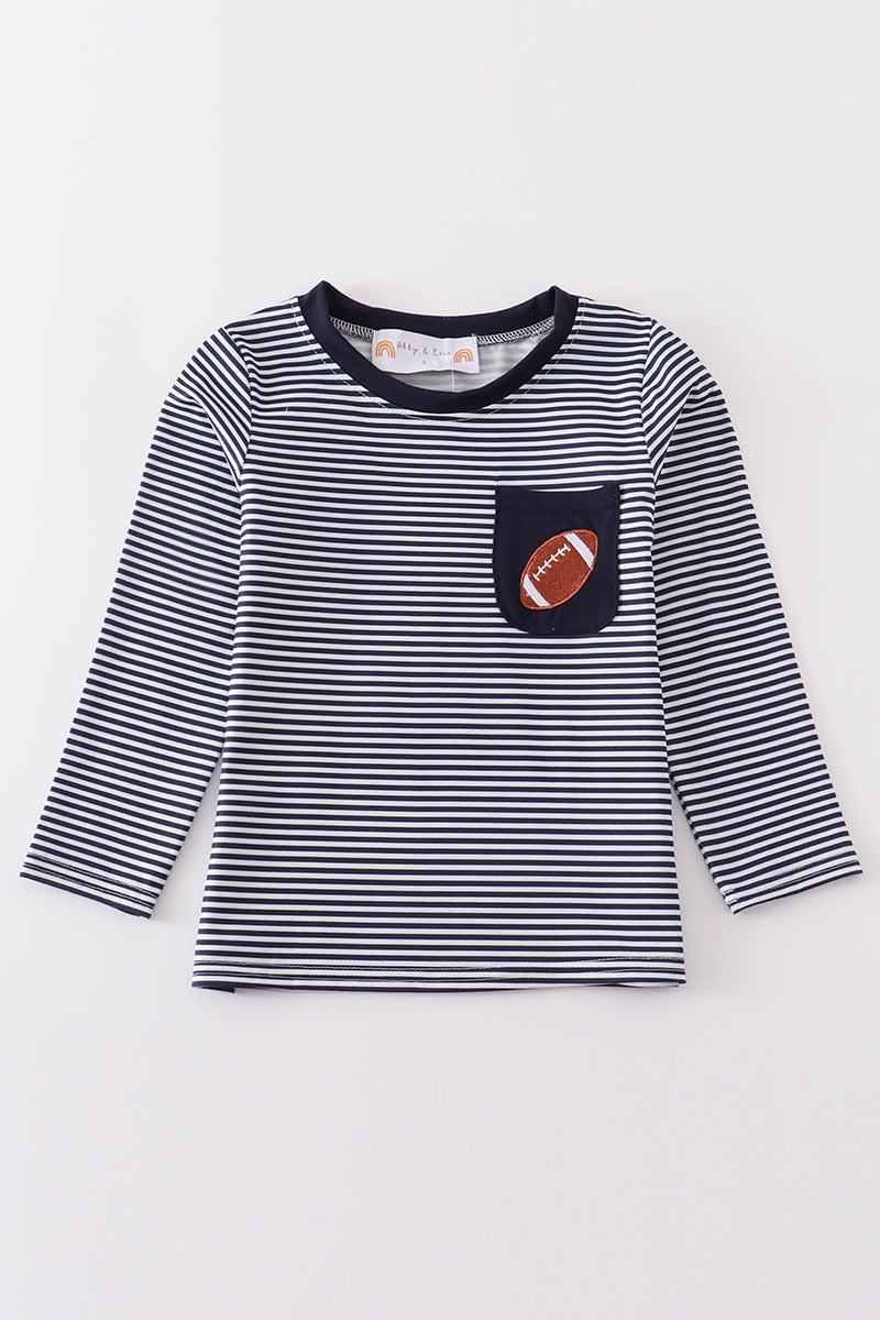 Navy Stripe Football Shirt