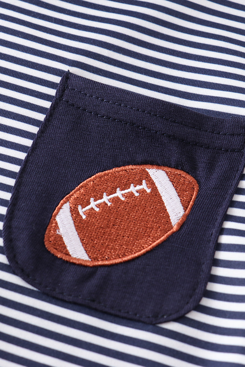 Navy Stripe Football Shirt