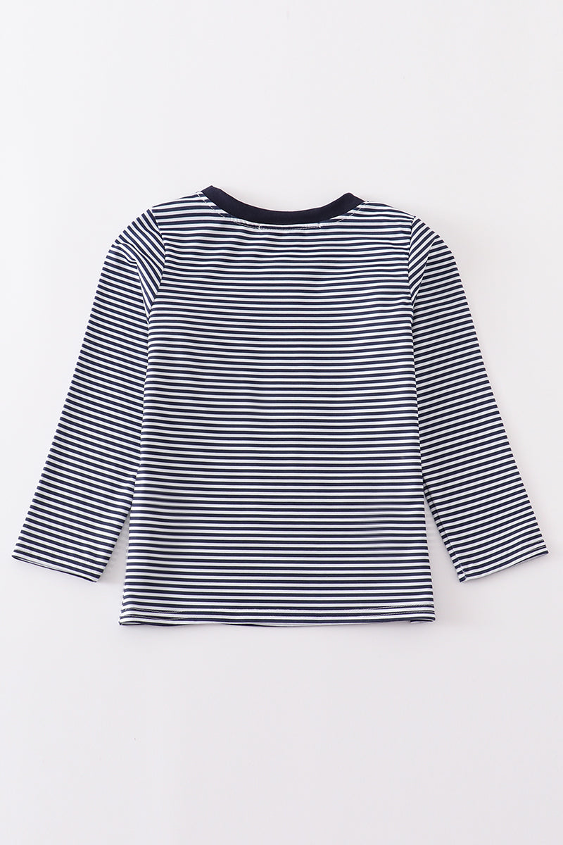 Navy Stripe Football Shirt