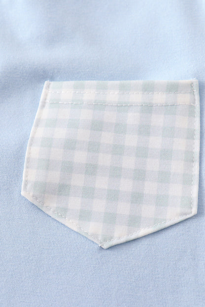 Blue Gingham - Boy Pants Set