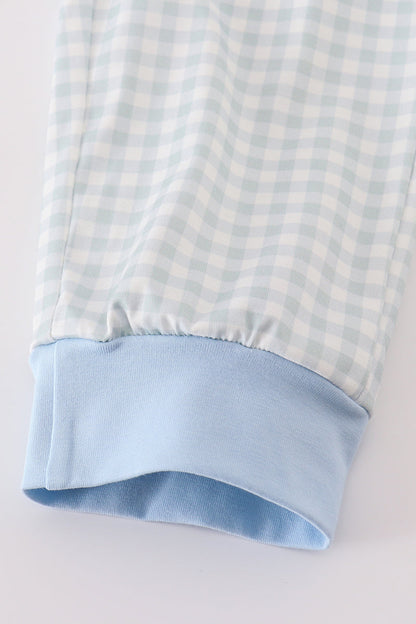 Blue Gingham - Boy Pants Set