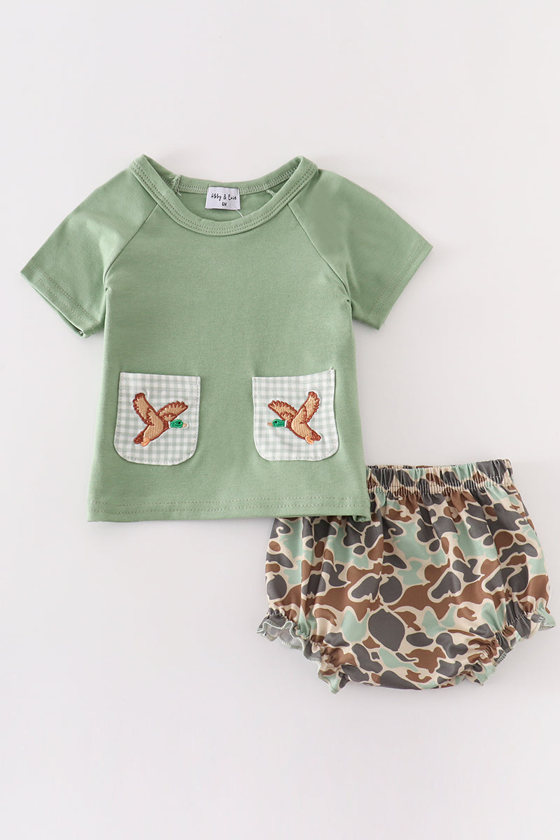 Camouflage Duck Embroidery - Baby Set