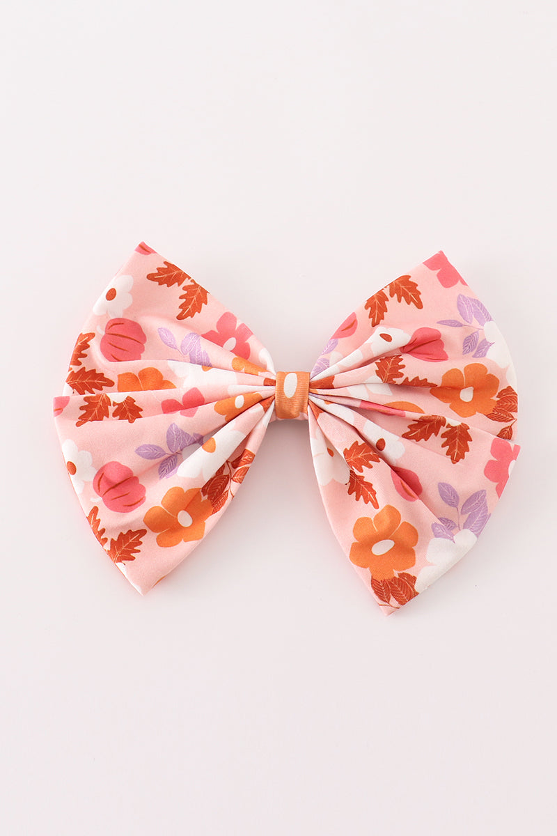 Pumpkin Floral Hairbow