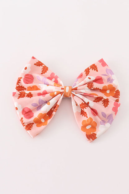 Pumpkin Floral Hairbow