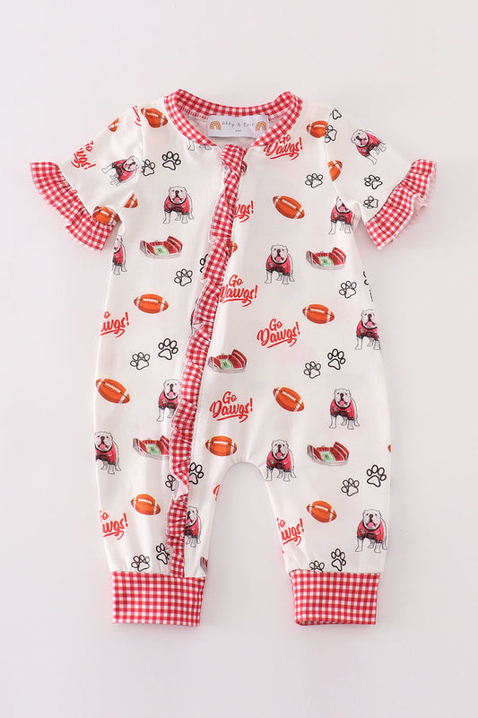 Go Dawgs Print Pajamas Romper