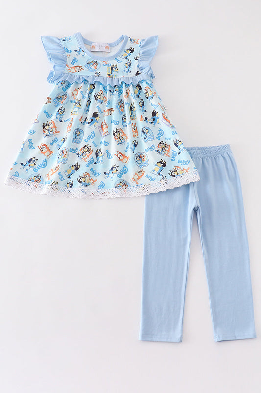 Blue Character - Girl Ruffle Pants Set