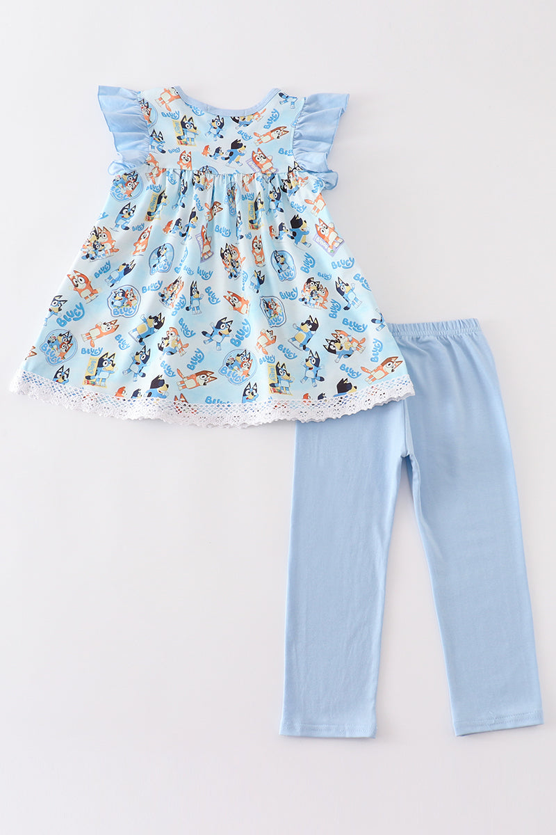 Blue Character - Girl Ruffle Pants Set