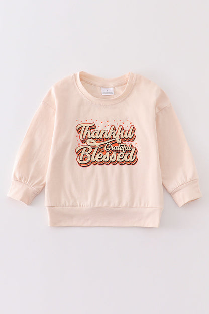 Cream Thankful - Girl Top