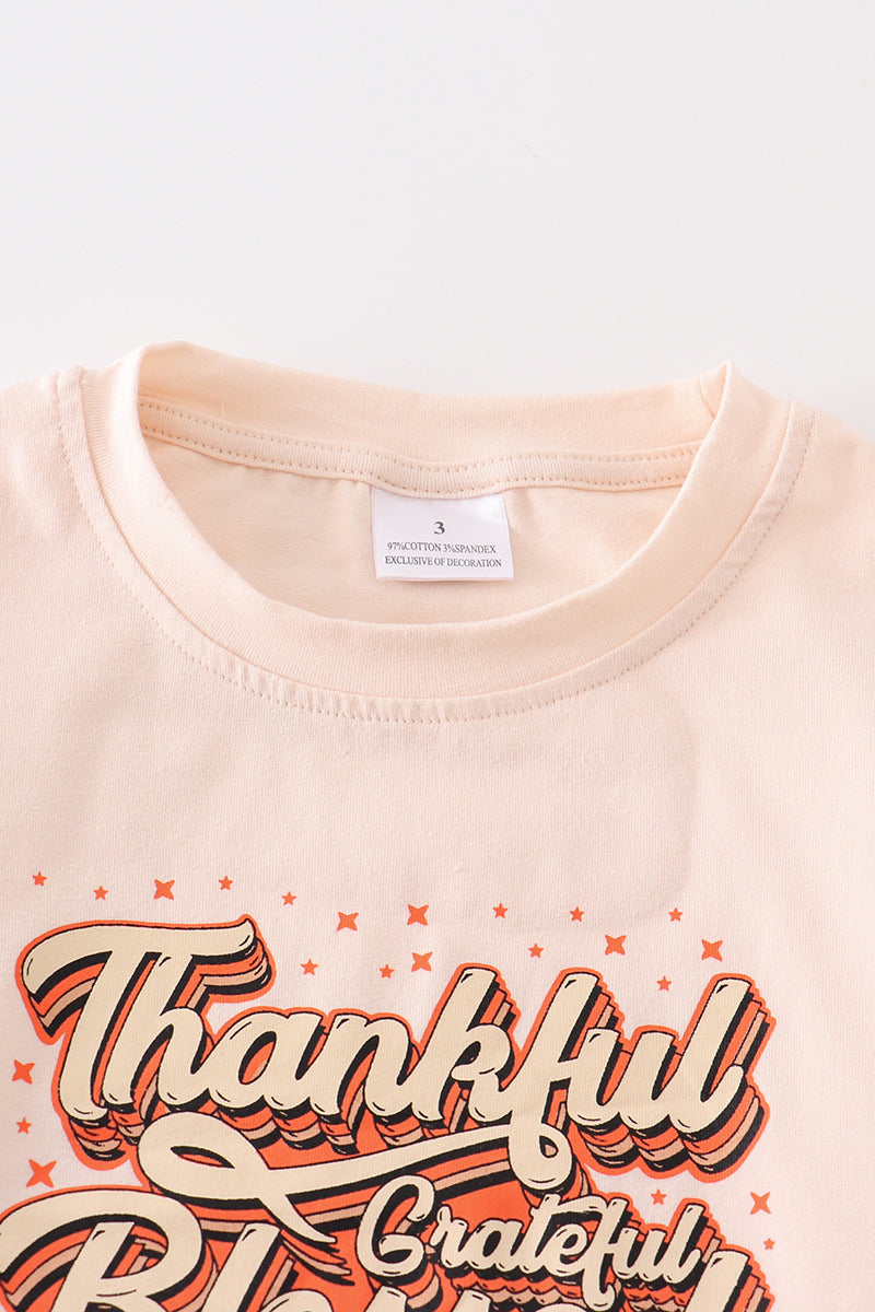 Cream Thankful - Girl Top