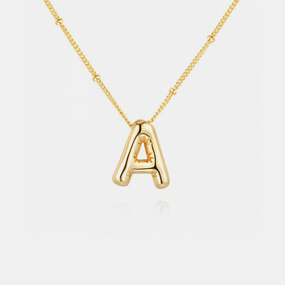 Gold-Plated Bubble Initial Necklace